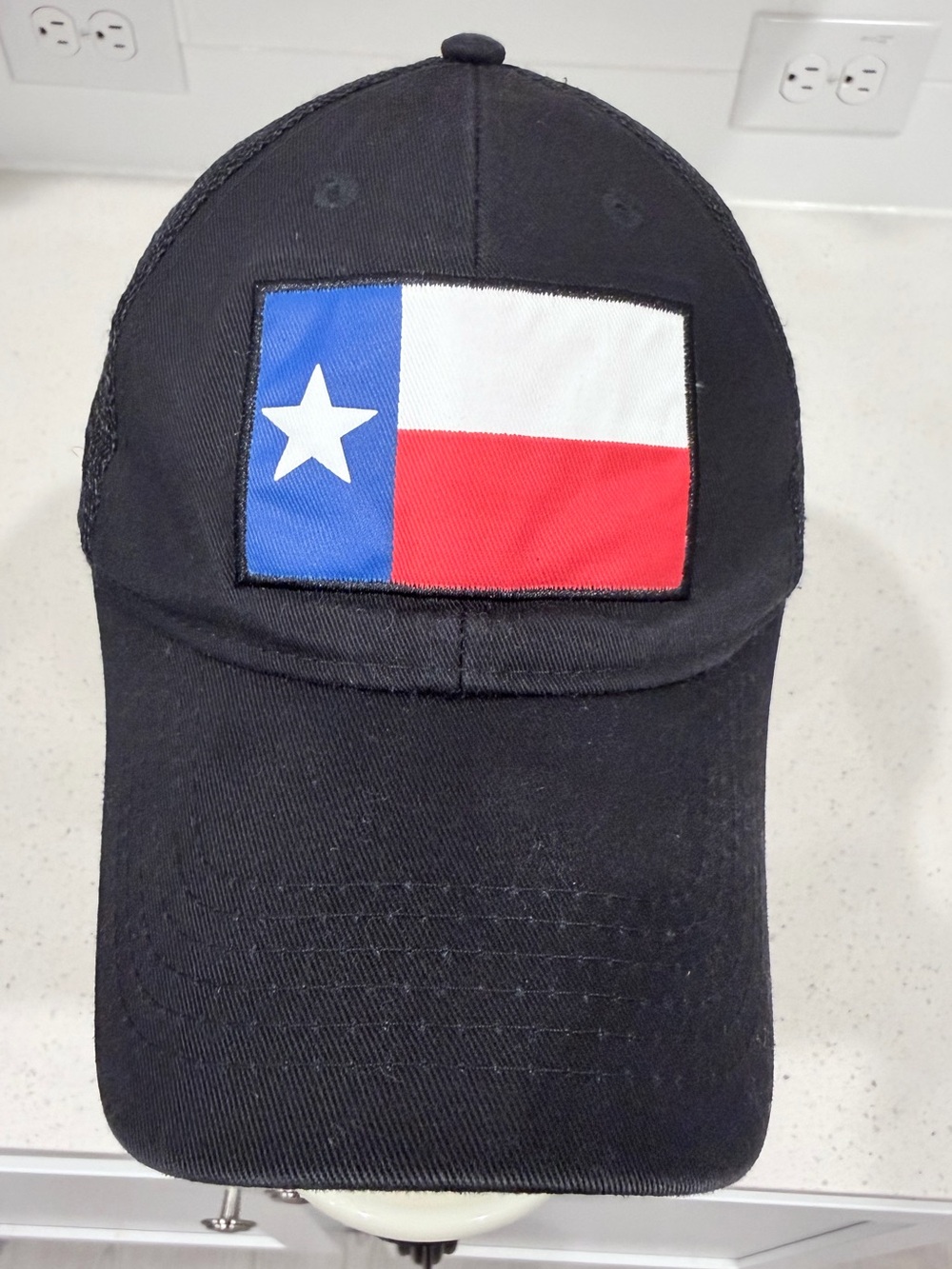 Black Cap with Texas Flag Patch